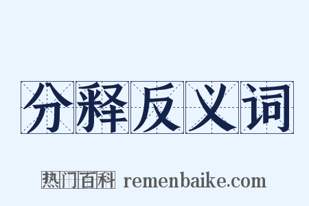 分释反义词是什么意思的图片